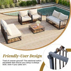 Ensemble de canapés d'angle pour patio, ensemble de mobilier de jardin, 7 pièces