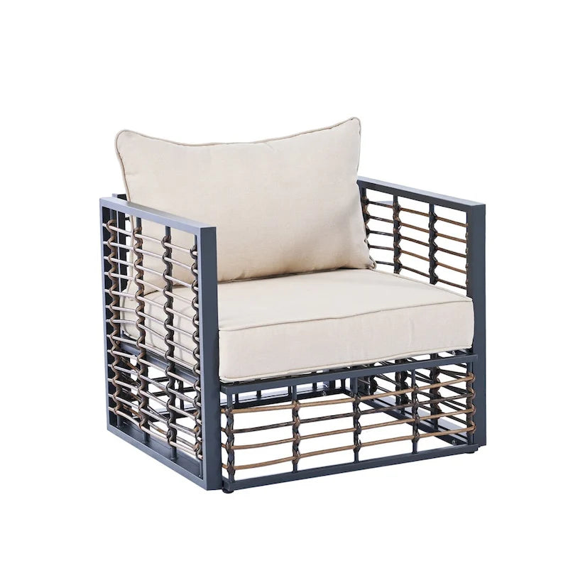 Ensemble de canapés d'angle pour patio, ensemble de mobilier de jardin, 7 pièces