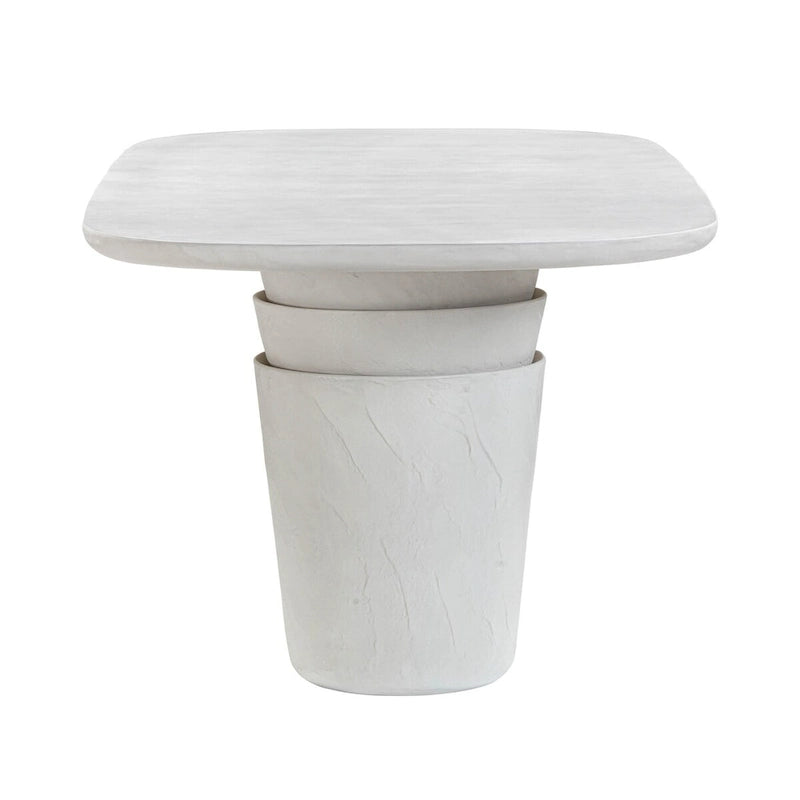 Table de salle à manger ovale Margot gris clair imitation plâtre, en béton, 83 cm, pour intérieur/extérieur