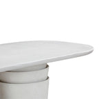 Table de salle à manger ovale Margot gris clair imitation plâtre, en béton, 83 cm, pour intérieur/extérieur