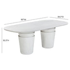 Table de salle à manger ovale Margot gris clair imitation plâtre, en béton, 83 cm, pour intérieur/extérieur
