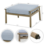 Ensemble de conversation de patio en aluminium 6 pièces, canapé d'extérieur 2 places avec table basse et coussins