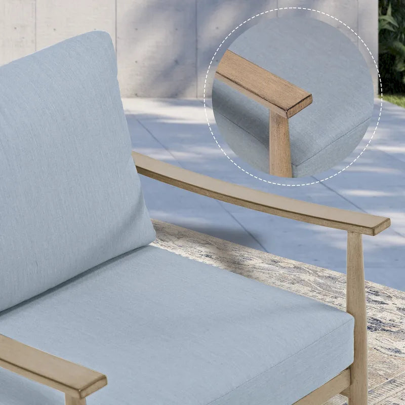 Ensemble de conversation de patio en aluminium 6 pièces, canapé d'extérieur 2 places avec table basse et coussins