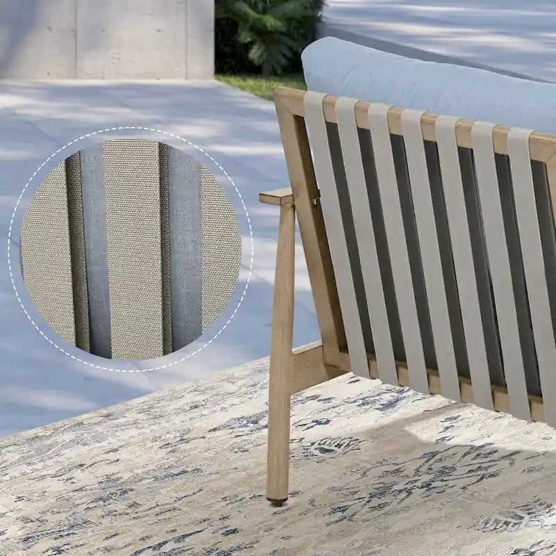 Ensemble de conversation de patio en aluminium 6 pièces, canapé d'extérieur 2 places avec table basse et coussins