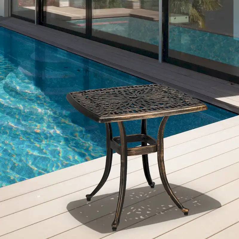 Table Square Garden en aluminium moulé
