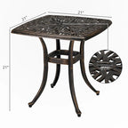 Table Square Garden en aluminium moulé