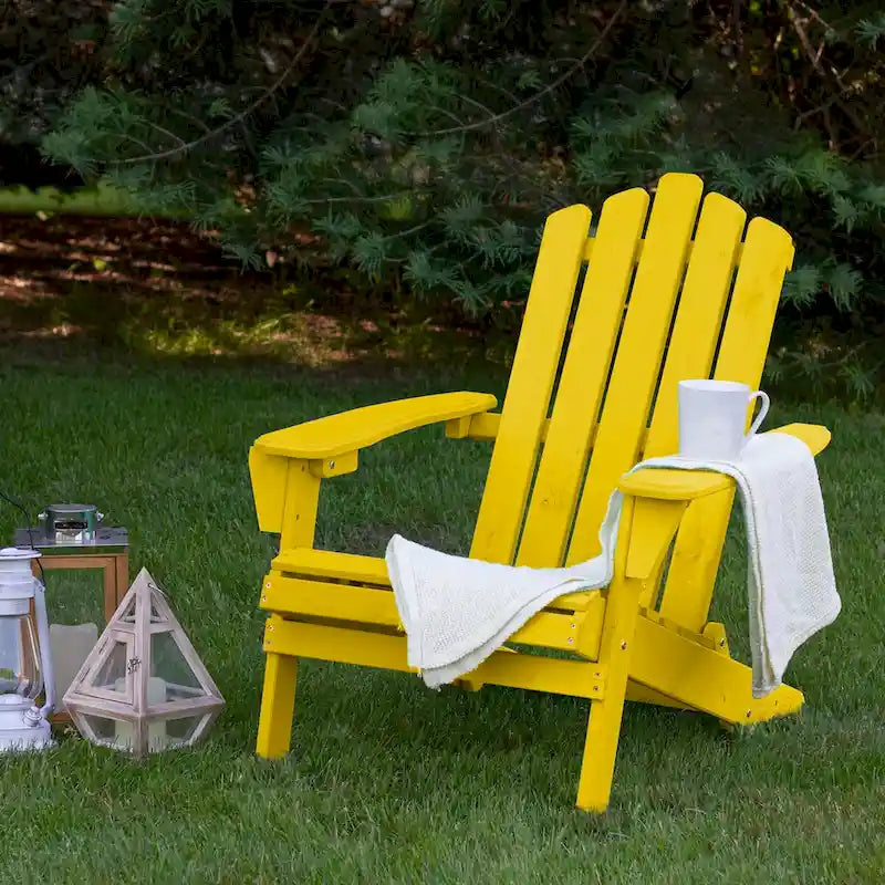 Chaise Adirondack pliante classique en bois jaune 36