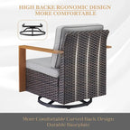 Fauteuil pivotant d'extérieur en rotin tressé Gymojoy - Marron