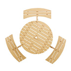 Table de pique-nique extérieure pour 6 personnes avec 3 bancs intégrés et trou pour parasol