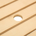 Table de pique-nique extérieure pour 6 personnes avec 3 bancs intégrés et trou pour parasol