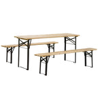 Ensemble table et banc de pique-nique portables de 1,80 m, ensemble table et banc de camping pliants en bois pour l'extérieur