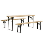Ensemble table et banc de pique-nique portables de 1,80 m, ensemble table et banc de camping pliants en bois pour l'extérieur