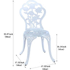 Ensemble de table et chaises de jardin en fonte d'aluminium antirouille