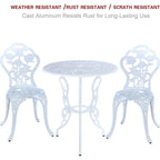 Ensemble de table et chaises de jardin en fonte d'aluminium antirouille