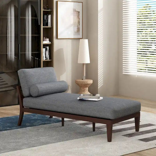 68.75 Charcoal Elegant Chaise Lounge, Recliner Chairs