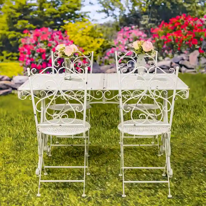 Ensemble de salle à manger en métal cinq pièces Solebury - 51,18 cm L x 33,07 cm l x 29,92 cm H