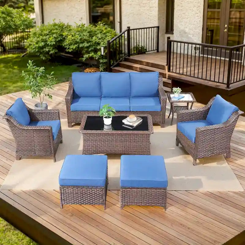 Ensemble de mobilier de jardin pour terrasse ou jardin - Marron