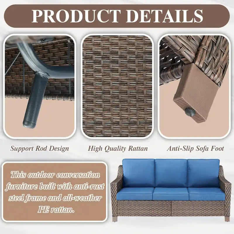 Ensemble de mobilier de jardin pour terrasse ou jardin - Marron