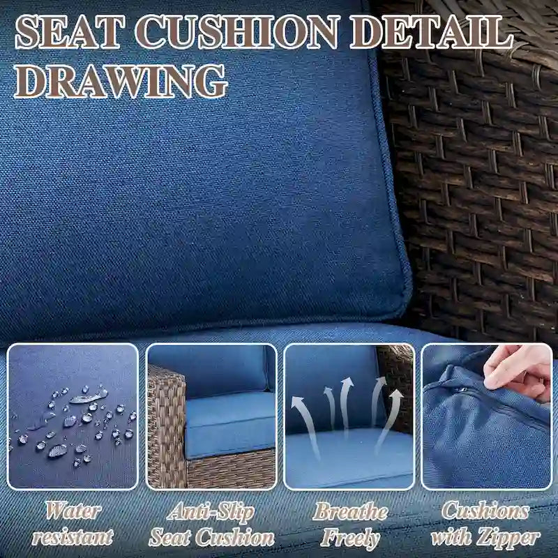 Ensemble de mobilier de jardin pour terrasse ou jardin - Marron