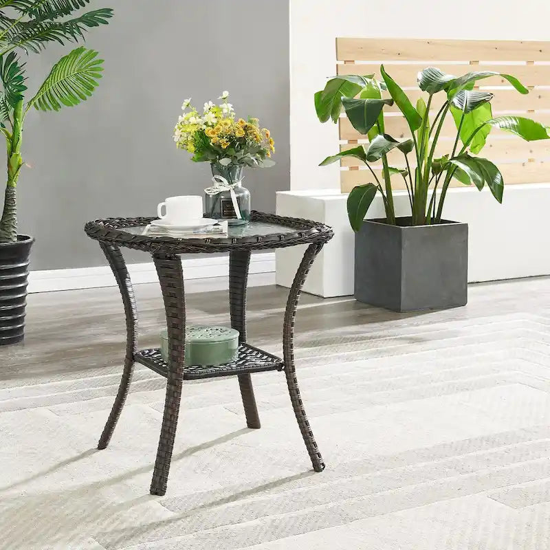 Ensemble de mobilier de jardin pour terrasse ou jardin - Marron