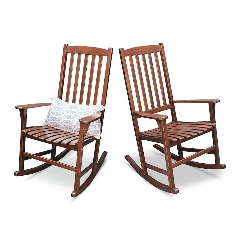Fauteuil à bascule d'extérieur en bois Cambridge Casual Monroe 2 pièces
