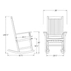 Fauteuil à bascule d'extérieur en bois Cambridge Casual Monroe 2 pièces