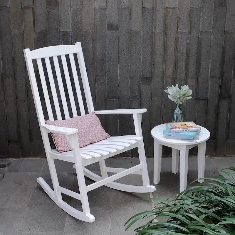 Fauteuil à bascule d'extérieur en bois Cambridge Casual Monroe 2 pièces
