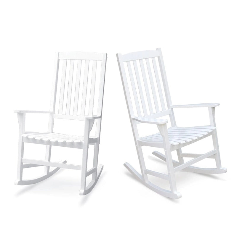 Fauteuil à bascule d'extérieur en bois Cambridge Casual Monroe 2 pièces