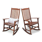 Fauteuil à bascule d'extérieur en bois Cambridge Casual Monroe 2 pièces