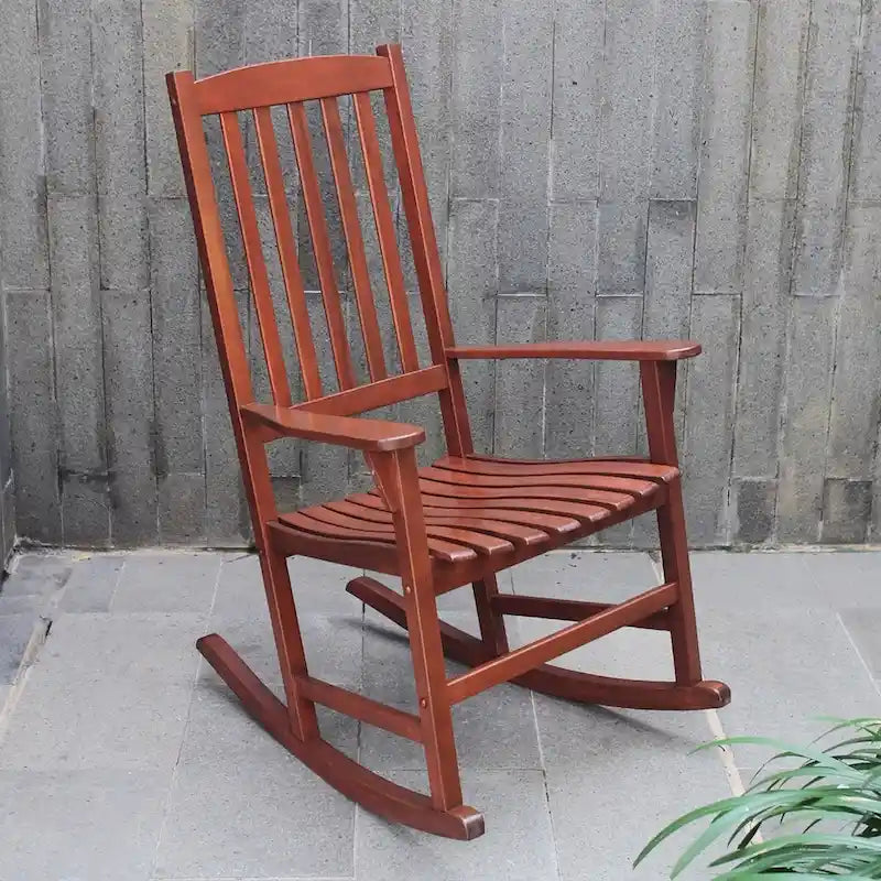 Fauteuil à bascule d'extérieur en bois Cambridge Casual Monroe 2 pièces