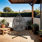 Egg Chair with Stand,Swing Chair,Patio Wicker Hanging Basket Chair