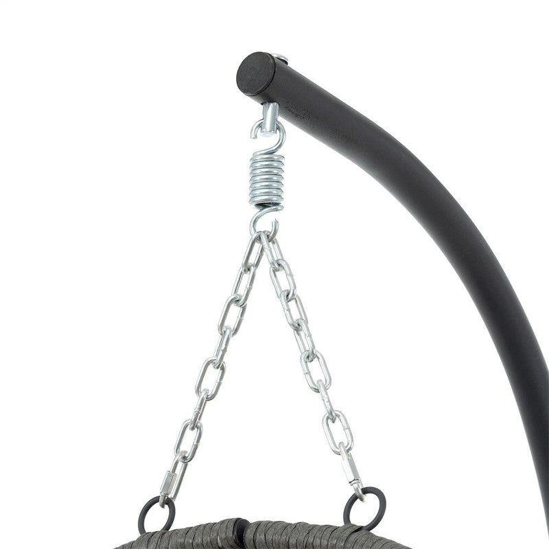 Fauteuil suspendu en osier avec support, fauteuil suspendu, chaise suspendue en osier pour patio