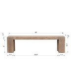 Banc Ravello de 65 cm de long, finition naturelle vieillie - Non disponible