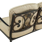 Canapé deux places profond en aluminium noir avec coussins