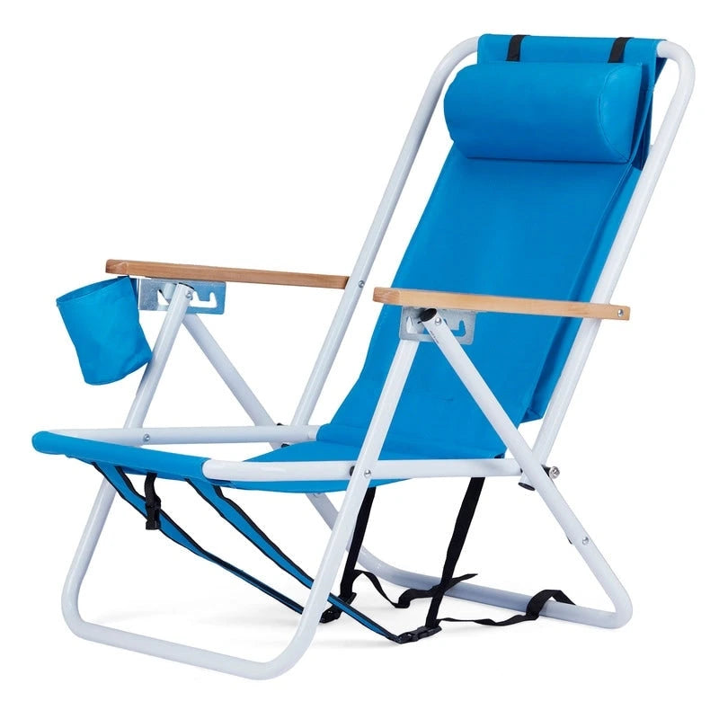 Ensemble de deux chaises pliantes avec porte-gobelet et appui-tête - 58,4 x 55,1 x 80 cm