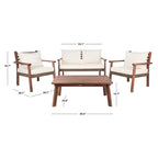 Ensemble de salon de jardin 4 pièces SAFAVIEH Reid - 53 cm (L) x 29 cm (P) x 33 cm (H)