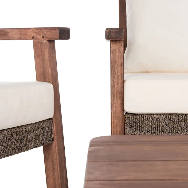 Ensemble de salon de jardin 4 pièces SAFAVIEH Reid - 53 cm (L) x 29 cm (P) x 33 cm (H)