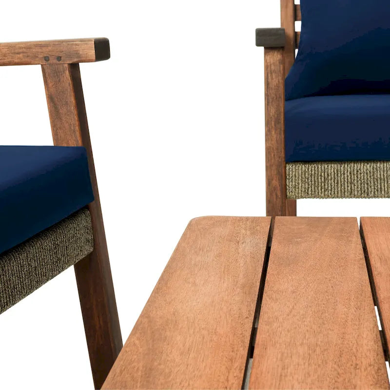 Ensemble de salon de jardin 4 pièces SAFAVIEH Reid - 53 cm (L) x 29 cm (P) x 33 cm (H)